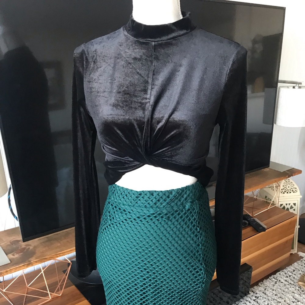 Cute black velvet shirt